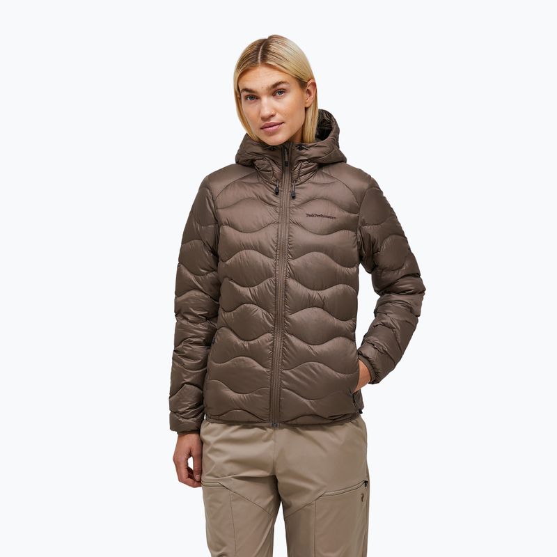 Kurtka puchowa damska Peak Performance Helium Down Hood terrain tan