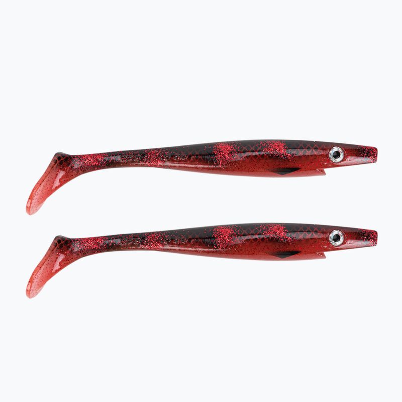 Przynęta gumowa Strike Pro Pig Shad Jr 2 szt. czarno-czerwona TEV-SP172C-116