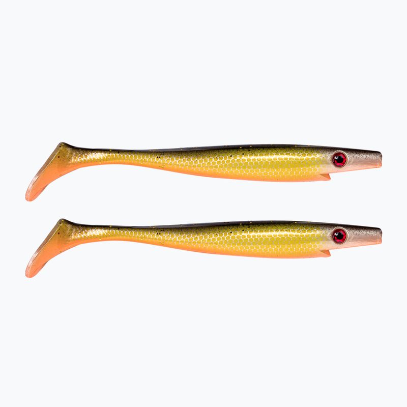 Przynęta gumowa Strike Pro Pig Shad Tournament 2 szt. szaro-żółta TEV-SP172M-C041