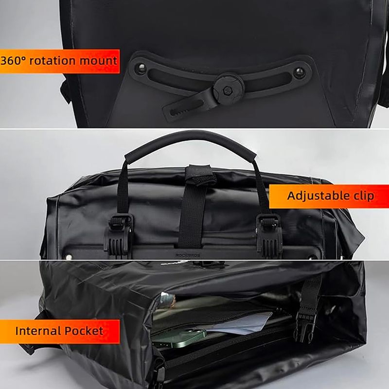Sakwy rowerowe Rockbros 30140022001 Bicycle Pannier Bag 2pcs black 2