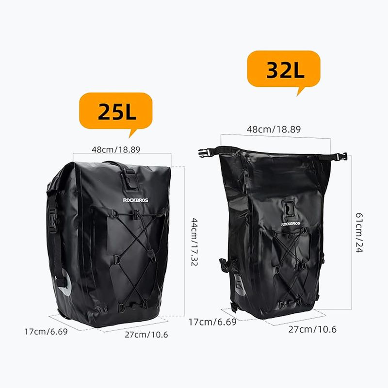 Sakwy rowerowe Rockbros 30140022001 Bicycle Pannier Bag 2pcs black 3