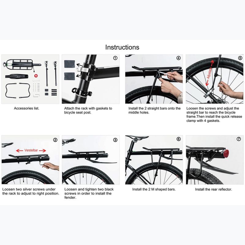 Bagażnik rowerowy Rockbros 33210004001 Bike Rear Rack black 3