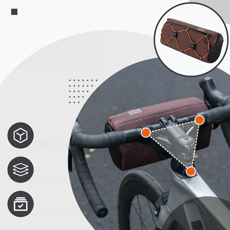 Torba rowerowa na kierownicę Rockbros 30110054 Bike Front Bag 2,2 l brown 4