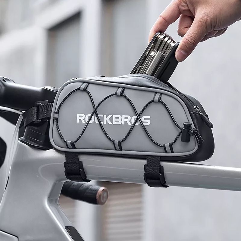 Torba rowerowa na ramę Rockbros 30120109 0,9 l silver 5