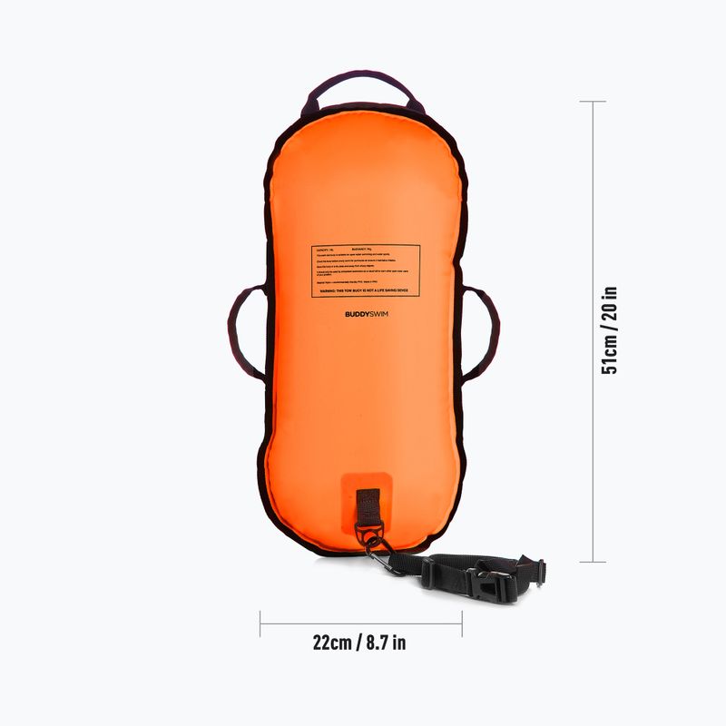Bojka asekuracyjna BuddySwim Ultralight LLS 10 l orange 3