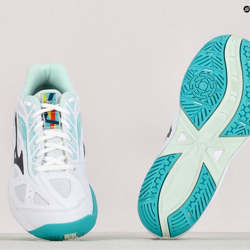 Buty do tenisa damskie Mizuno Break Shot 3 AC biało-zielone 61GA212623 14