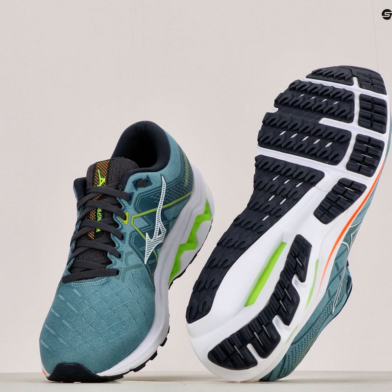 Buty do biegania męskie Mizuno Wave Inspire 18 smoke blue/white/neon flame 16