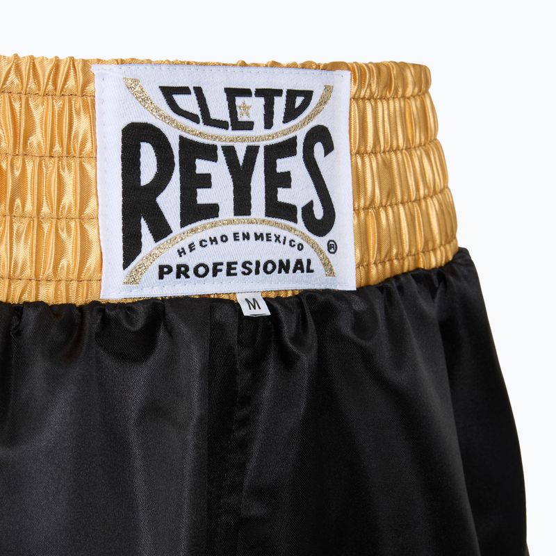 Spodenki bokserskie męskie Cleto Reyes Satin Boxing black/gold 3