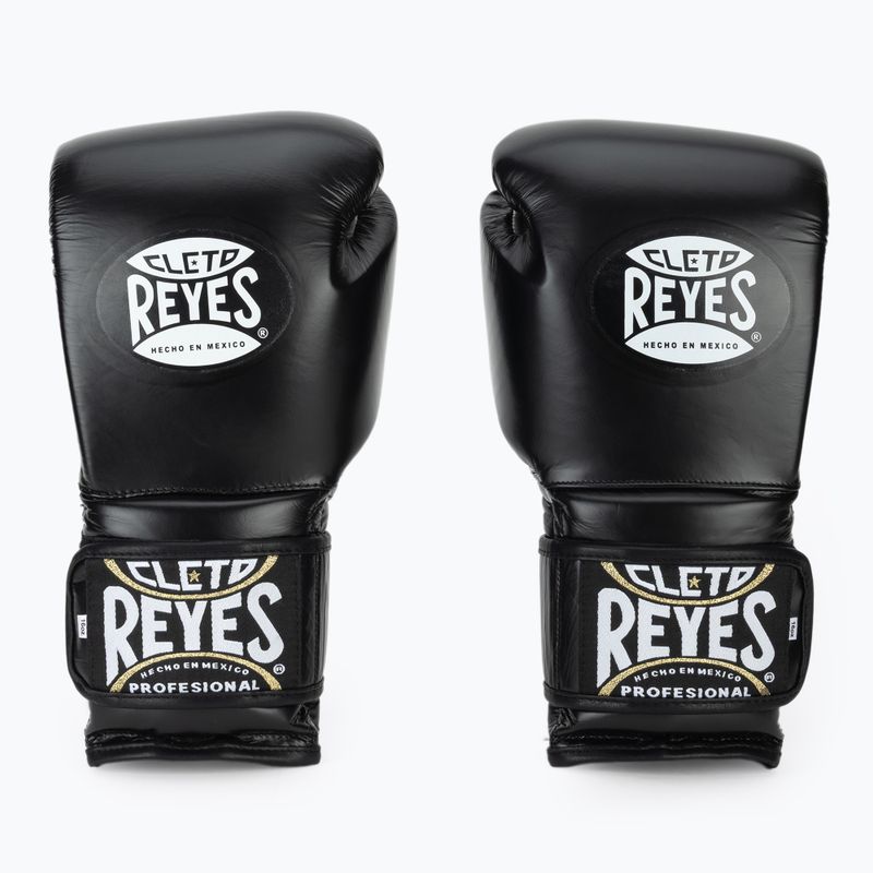 Rękawice bokserskie Cleto Reyes Velcro Sparring black silver 2