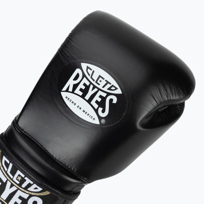 Rękawice bokserskie Cleto Reyes Velcro Sparring black silver 5