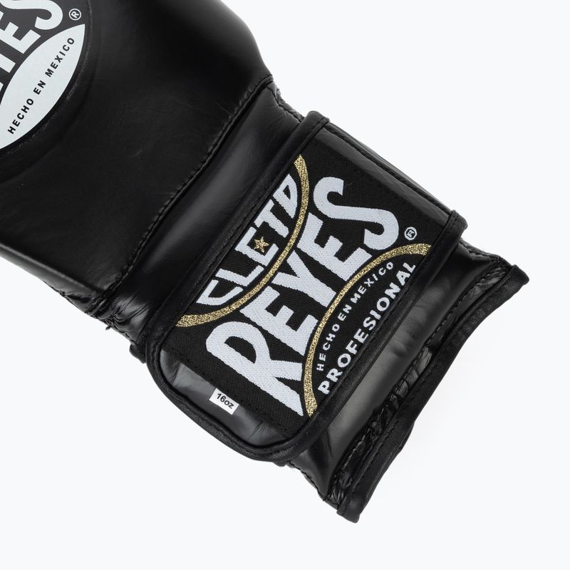 Rękawice bokserskie Cleto Reyes Velcro Sparring black silver 6