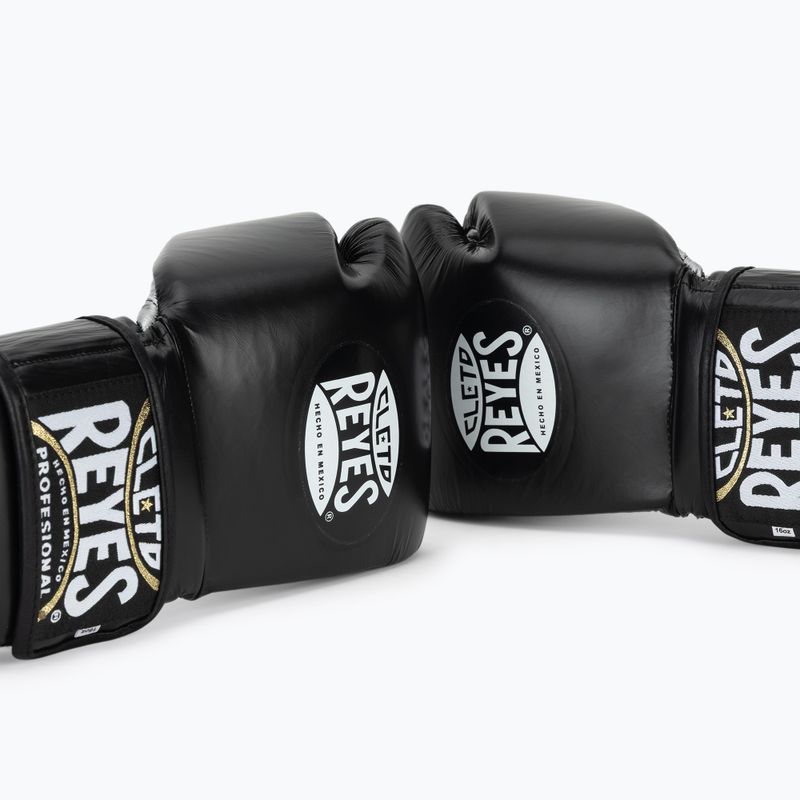Rękawice bokserskie Cleto Reyes Velcro Sparring black silver 7