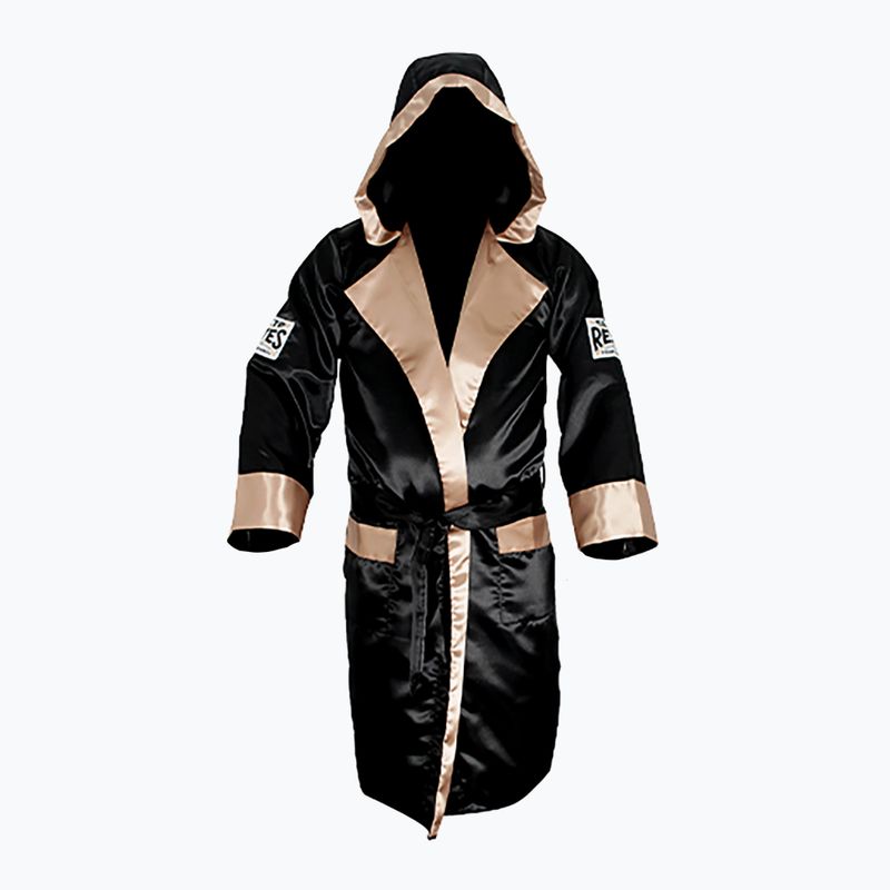 Szlafrok bokserski Cleto Reyes Satin Boxing Hoodie black/gold 2