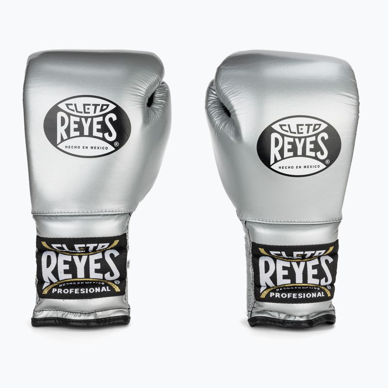 Rękawice bokserskie Cleto Reyes Lace Up Sparring silver 2