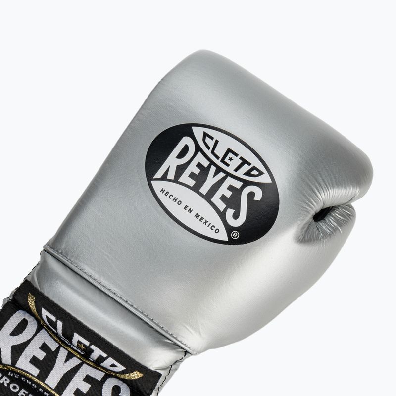 Rękawice bokserskie Cleto Reyes Lace Up Sparring silver 5