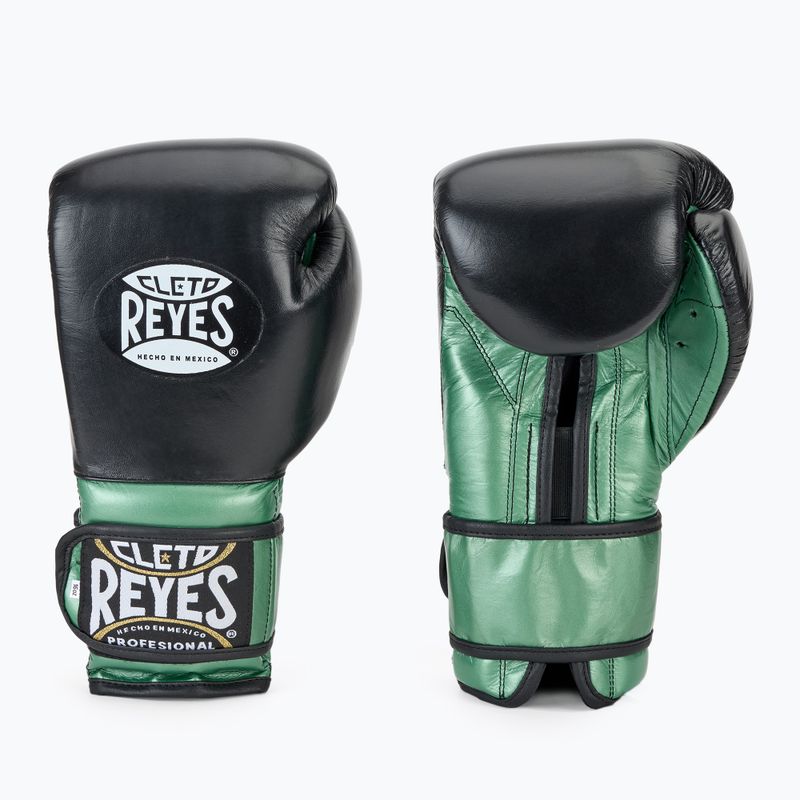 Rękawice bokserskie Cleto Reyes Velcro Sparring green metalic pistachio/black 3