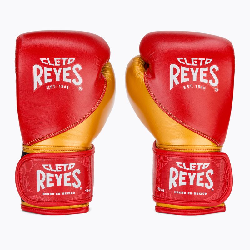 Rękawice bokserskie Cleto Reyes High Precision Training Leather red/gold 2