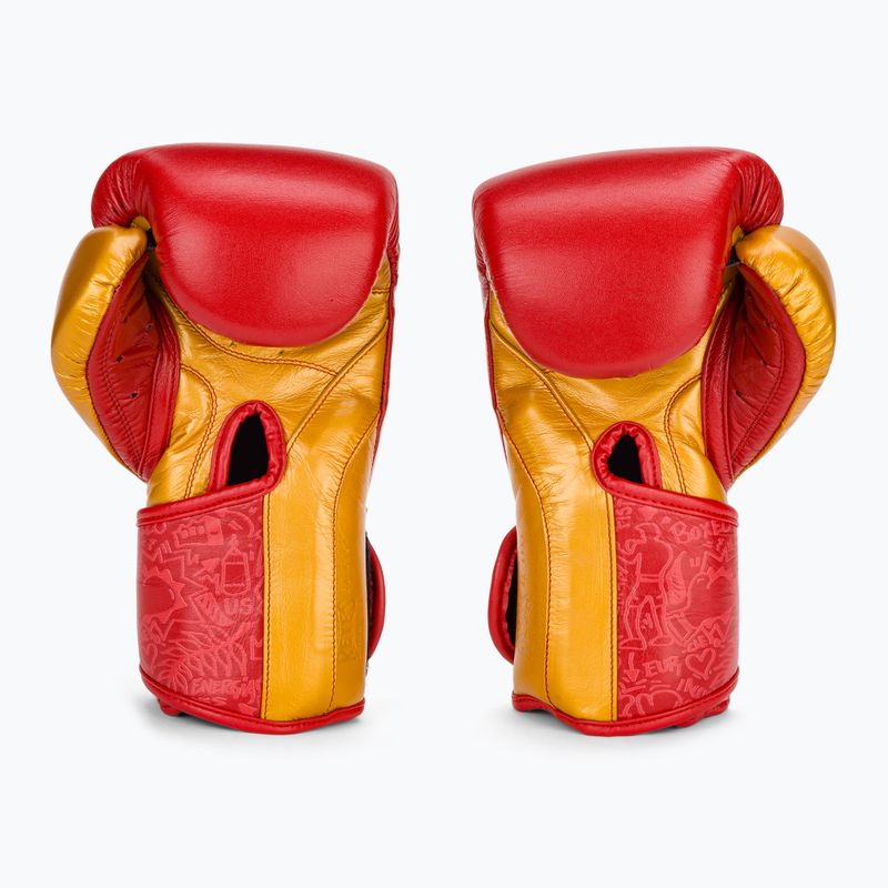 Rękawice bokserskie Cleto Reyes High Precision Training Leather red/gold 3