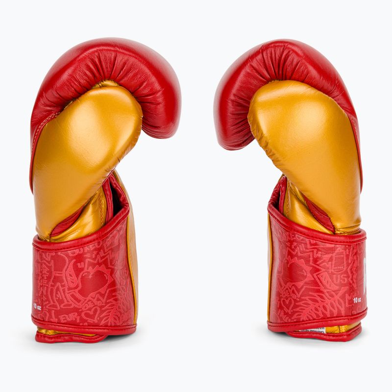 Rękawice bokserskie Cleto Reyes High Precision Training Leather red/gold 4