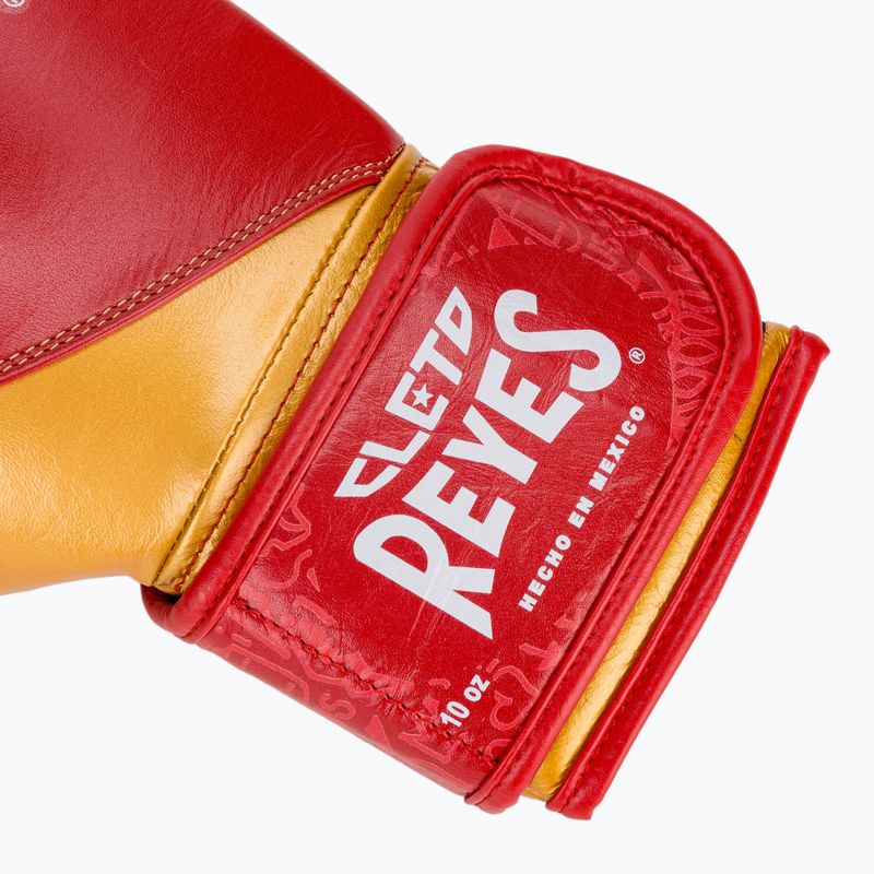 Rękawice bokserskie Cleto Reyes High Precision Training Leather red/gold 6