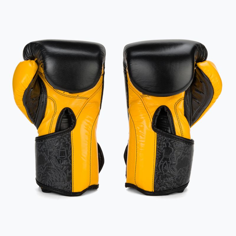 Rękawice bokserskie Cleto Reyes High Precision Training Leather black/yellow 3