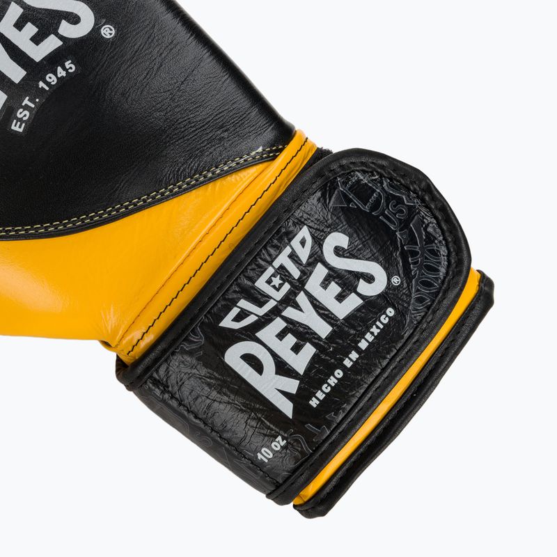 Rękawice bokserskie Cleto Reyes High Precision Training Leather black/yellow 6
