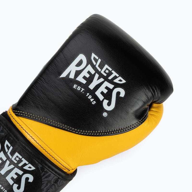 Rękawice bokserskie Cleto Reyes High Precision Training Leather black yellow 5