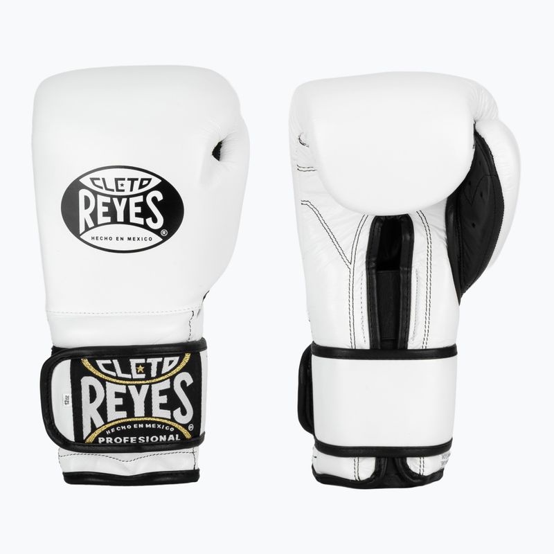 Rękawice bokserskie Cleto Reyes Velcro Sparring white/black 8