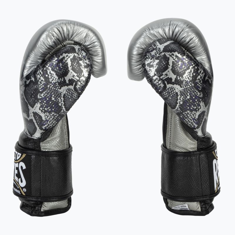 Rękawice bokserskie Cleto Reyes Velcro Sparring silver/black 4