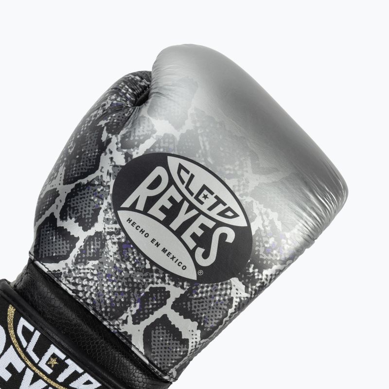 Rękawice bokserskie Cleto Reyes Velcro Sparring silver/black 5