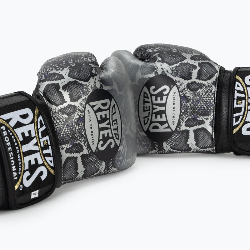 Rękawice bokserskie Cleto Reyes Velcro Sparring silver/black 7