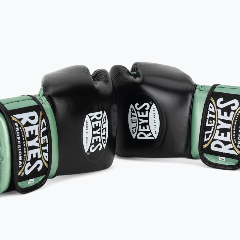 Rękawice bokserskie Cleto Reyes Boxing Gloves With Hook green metalic / black 7