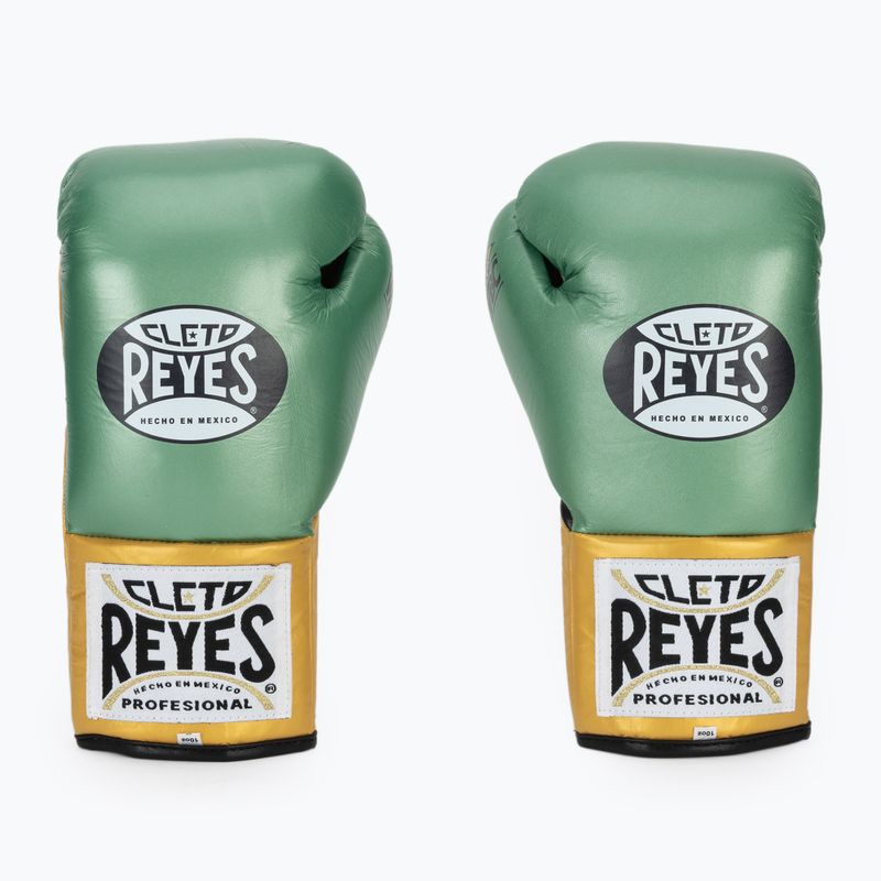 Rękawice bokserskie Cleto Reyes Boxing Gloves creen metalik/gold 2
