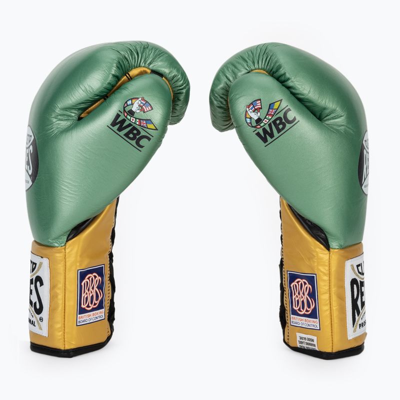 Rękawice bokserskie Cleto Reyes Boxing Gloves creen metalik/gold 4