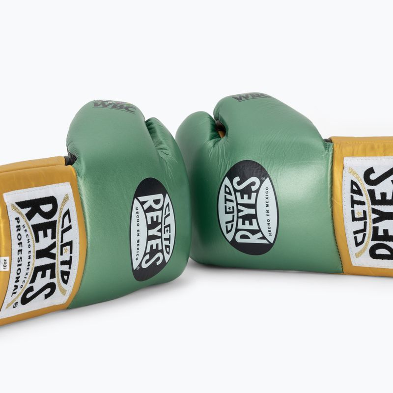 Rękawice bokserskie Cleto Reyes Boxing Gloves creen metalik/gold 7