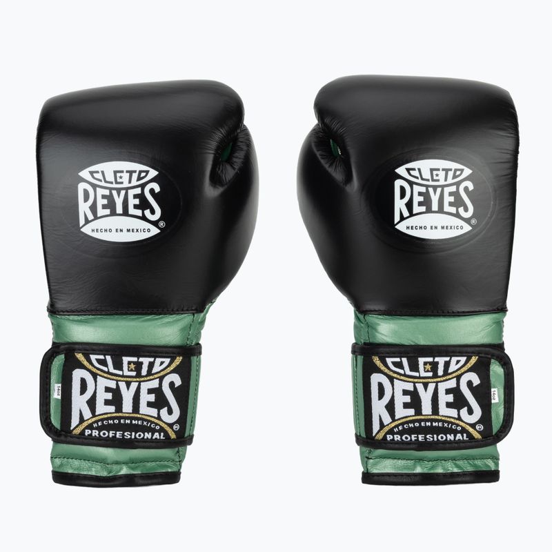 Rękawice bokserskie Cleto Reyes Velcro Sparring green metallic/black 8