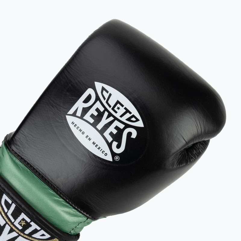 Rękawice bokserskie Cleto Reyes Velcro Sparring green metallic/black 4