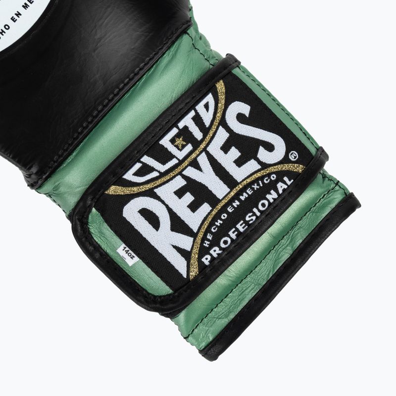 Rękawice bokserskie Cleto Reyes Velcro Sparring green metallic/black 5