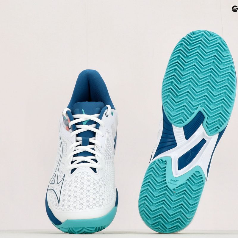 Buty do tenisa męskie Mizuno Wave Exceed Tour 5 CC white/moroccan blue/turquoise 14
