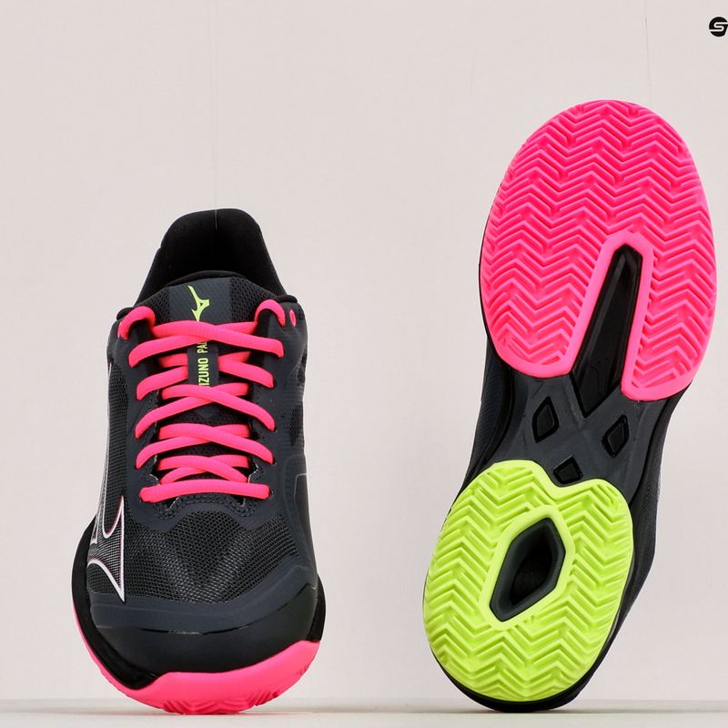 Buty do padla damskie Mizuno Wave Exceed Light Padel ebony/pink glo/neo lime 16