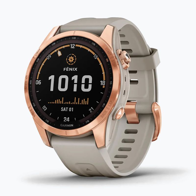 Zegarek Garmin Fenix 7S Solar Hrm Elevate Ox piaskowy 010-02539-11