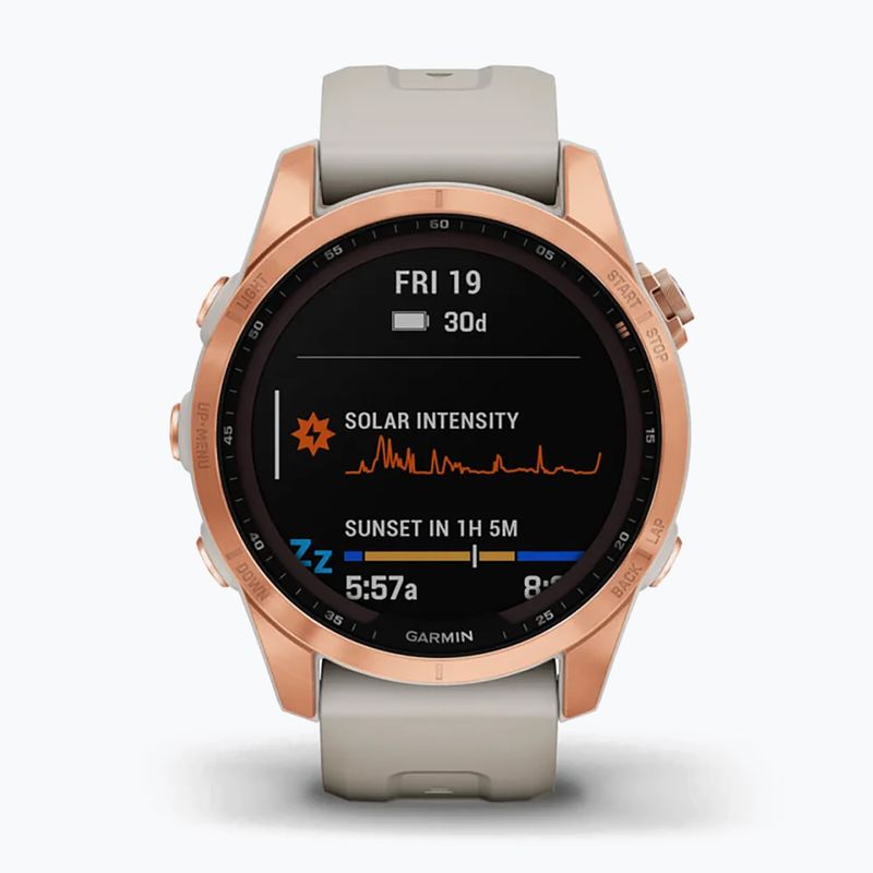 Zegarek Garmin Fenix 7S Solar Hrm Elevate Ox piaskowy 010-02539-11 2
