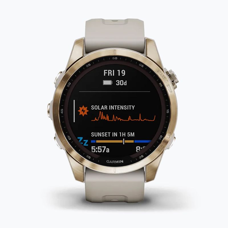 Zegarek Garmin Fenix 7S Sapphire Solar Hrm Elevate Ox złoty 010-02539-21 2