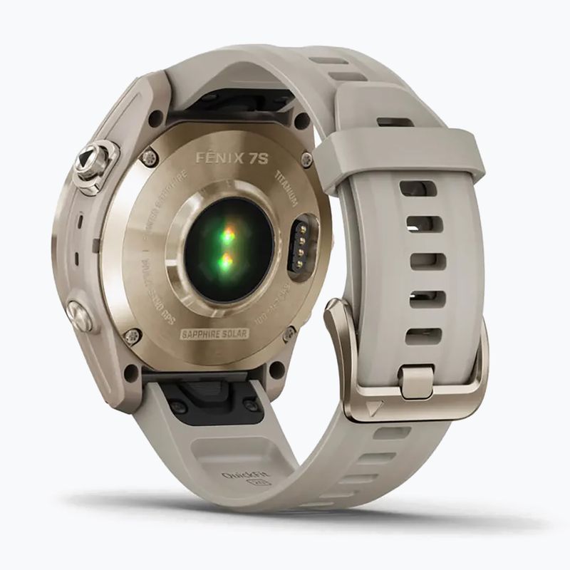 Zegarek Garmin Fenix 7S Sapphire Solar Hrm Elevate Ox złoty 010-02539-21 6