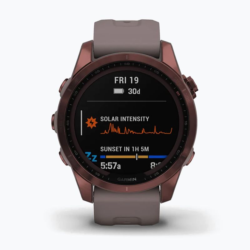 Zegarek Garmin Fenix 7S Sapphire Solar Hrm Elevate Ox brązowy 010-02539-29 2