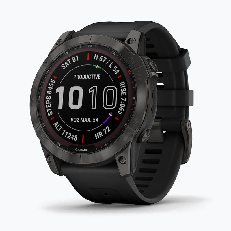 Zegarek Garmin Fenix 7X Sapphire Solar Hrm Elevate Ox czarny 010-02541-11