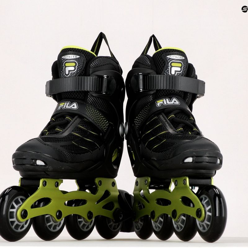 Rolki dziecięce FILA Wizy Alu black/lime 9