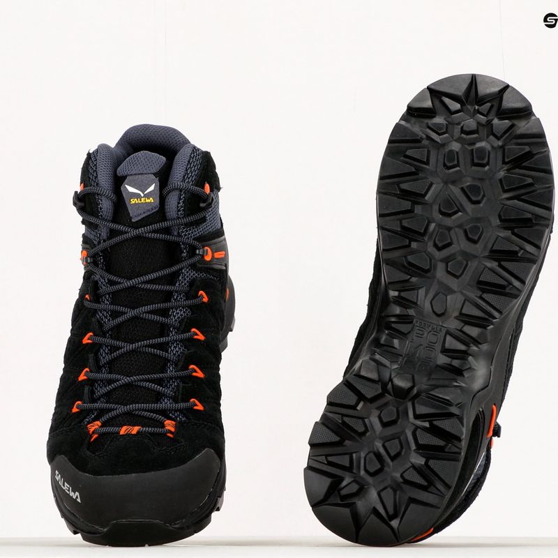 Buty trekkingowe męskie Salewa Alp Mate Mid WP black out/fluo orange 10