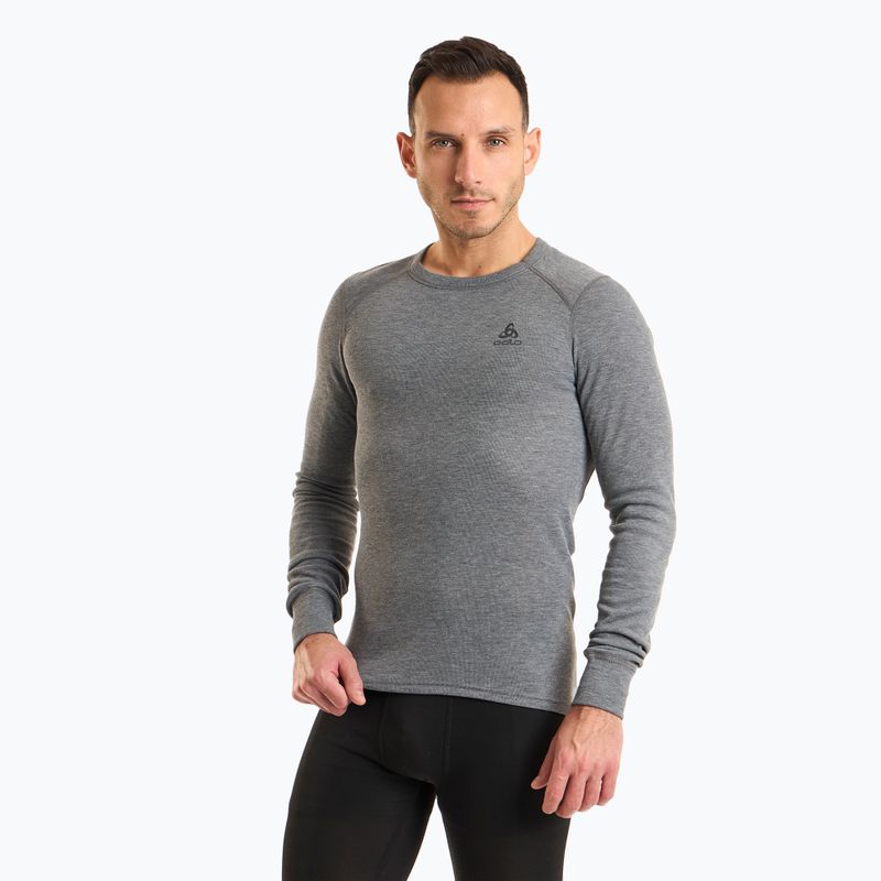 Bluza termoaktywna męska ODLO Active Warm Bl Top Crew Neck odlo steel grey melange