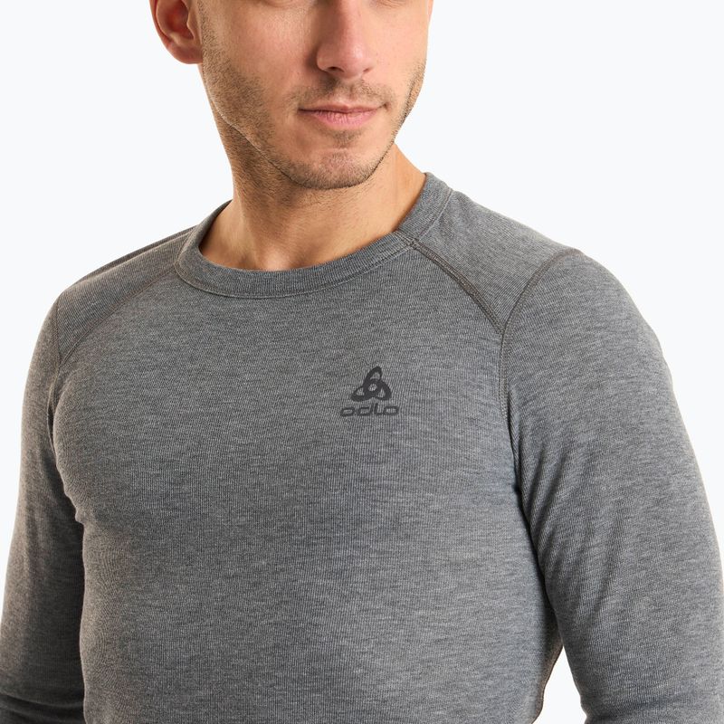 Bluza termoaktywna męska ODLO Active Warm Bl Top Crew Neck odlo steel grey melange 3